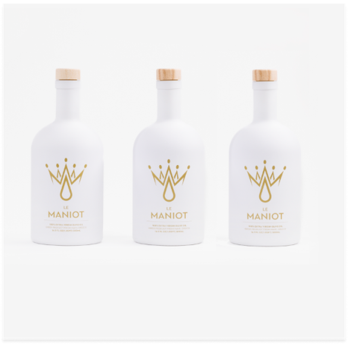 Le Maniot Three Bottles Extra Virgin Olive Oil, three 500mL bottles, Mani Greece